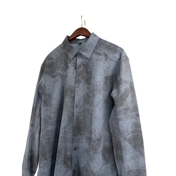 Lululemon Mens XXL Airing Easy Long Sleeve Shirt Button Up Pixel Blue Classic - Picture 4 of 8